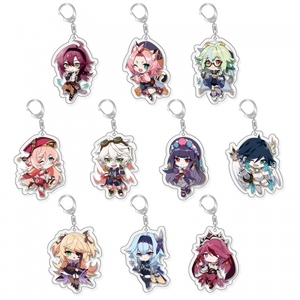 Genshin 100 Styles Anime PVC Porte-clés Anime Bijoux Zhongli <span class=keywords><strong>Hutao</strong></span> Acrylique Porte-clés Anime Accessoires - Product Image 2