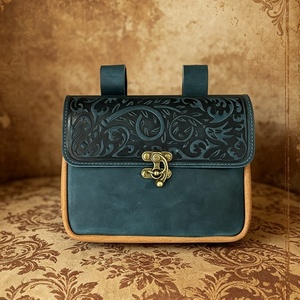Bolsa de Cintura de <span class=keywords><strong>Cuero</strong></span> Crazy Horse Repujado Vintage, Bolsa de Almacenamiento para Exteriores, Hecha a Mano, para Caza, Senderismo y Camping - Product Image 2