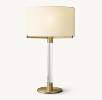 Lampe de table LED colonne en laiton massif de luxe, moderne, flexible et simple, avec abat-jour en lin beige, pour chambre, salon, hôtel, villa