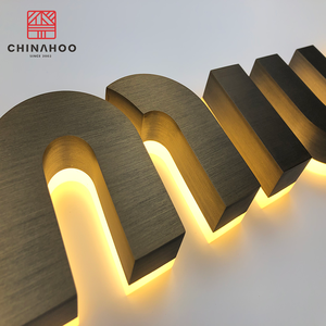 6 cm de oro de metal al aire libre metálico luminoso signos y publicidad cartas - Product Image 1