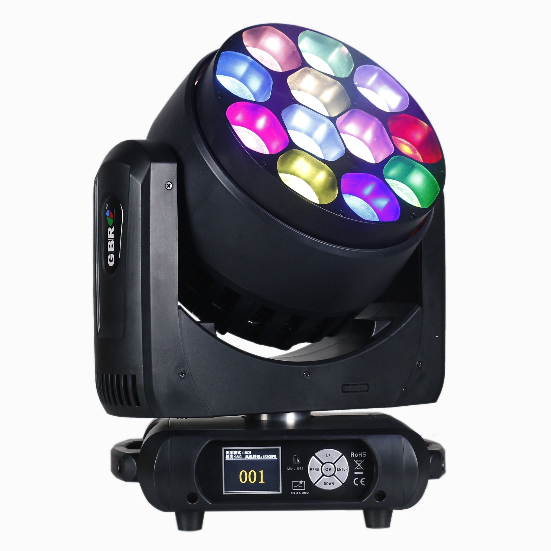 Guangzhou Stage Light High Power 4 in 1RG12x40W Pixel Control Zooming LED Moving Head Club Light