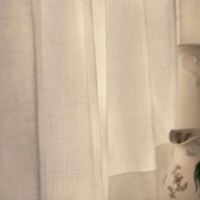 Voilage personnalisable VB en gaze légère translucide avec motif, ignifuge, techniques de tissage, pour usage en café
