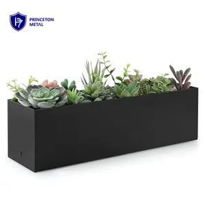 Aluminium Rechthoekige Metalen Bloempot Openbare Ruimte Bloempot Grote Outdoor Decoratieve Aluminium Plantenbakken