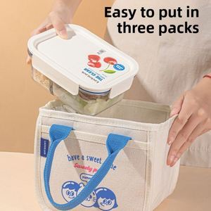 Microwave Heated Glass Bowl Airtight Food <b>Storage</b> Container Portable Bento <b>Box</b> for Office Staff - Product Image 4