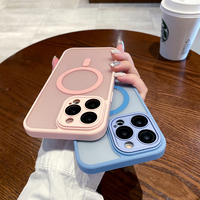 Dernière Coque de Téléphone Magnétique Mate de Luxe à Couverture Intégrale avec Protection d'Objectif pour iPhone 16 15 14 Pro Max 17