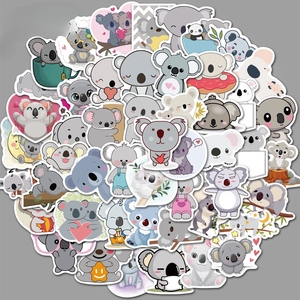 50 autocollants mignons de <span class=keywords><strong>koala</strong></span> animal, graffiti, pour skateboard, guitare, PVC, imperméables, pour décoration - Product Image 2