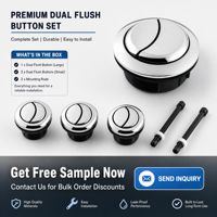 Bouton de chasse d'eau double universel professionnel en ABS chromé pour projets de salles de bain d'hôtels modernes et réparation d'articles sanitaires