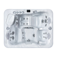VIRLUX Spa de jardin moderne en acrylique carré pour 2 adultes + 1 chaise longue, 37 jets de massage, petit spa de relaxation pour la cour