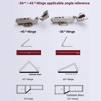 Charnière silencieuse à angle de 45 degrés pour armoire de cuisine et de salon, en acier laminé à froid de 35 mm
