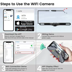Greenyi 5G Không Dây Sao Lưu 720P HD Xe Tấm Giấy Phép Phía Sau/Phía Trước Xem Xếp <span class=keywords><strong>Camera</strong></span> Đối Với iPhone <span class=keywords><strong>iPad</strong></span> Android Điện Thoại Thông Minh Máy Tính Bảng - Product Image 5