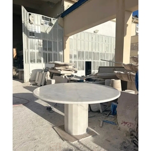 Italian Modern Stone <b>Dining</b> <b>Table</b> White Marble Small Household Minimalist Round for Room - Product Image 4