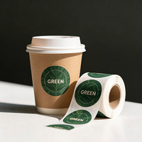 Autocollant adhésif rond personnalisé Jinyu en PVC, imprimé UV brillant, pour étiquettes de café sur gobelets en papier et en plastique, boissons