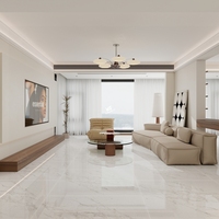 Carreaux de sol en porcelaine polie brillante effet marbre grand format 60x120 cm (1200x600mm) pour salon, luxe 24x48