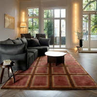 Tapis en nylon épais rougeâtre-brun de style rétro moderne, doux, confortable, insonorisant et antidérapant pour salons, salles de réception, chambres, voitures et terrains de golf
