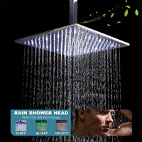 HOMEDEC Système de douche thermostatique de plafond 3 poignées avec jets de douche corporels, ensemble de robinetterie de douche 12 pouces et douchette à main, polyvalent