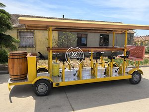 Meilleures ventes 2024 Vélo-bar à bière à pédales pliantes unilatérales avec distributeur, Bus-bar électrique touristique - Product Image 4