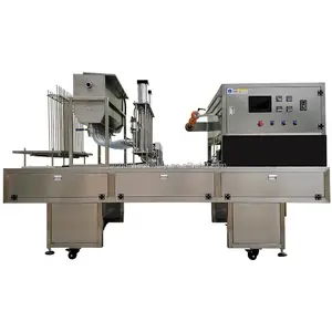 Automatic Double Head Linear Type Juice Jelly Sauce Yogurt Cup Butter Thermoforming Filling And Sealing Machine