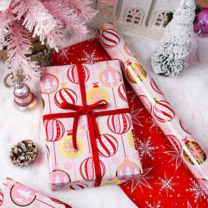 Pink Christmas <b>Wrapping</b> <b>Paper</b> Roll 46.8 Sq Ft Metallic Foil Ornament Design Gift Craft Eco Friendly - Product Image 2