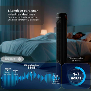 Ventilatore a torre Grunkel da 50 W, 3 velocità, oscillante, per la circolazione dell'aria - Product Image 2