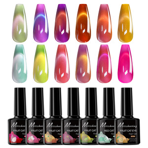 Vente en gros de perles de verre de goyave en forme d'oeil de chat <span class=keywords><strong>vernis</strong></span> à <span class=keywords><strong>ongles</strong></span> gel UV longue durée <span class=keywords><strong>avec</strong></span> lampe LED <span class=keywords><strong>facile</strong></span> à tremper Nail Art pour salons de beauté - Product Image 2
