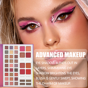 Palette de <span class=keywords><strong>maquillage</strong></span> tout-<span class=keywords><strong>en</strong></span>-un 52 couleurs vegan du fabricant, avec illuminateur lumineux, fard à paupières multifonction, blush et kit de contouring - Product Image 4