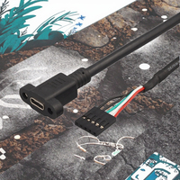 USB 3.1 Tipe C 2m kabel ekstensi Panel pendek, sekrup dudukan, lubang 2A, pengisian cepat, fungsi micro-usb untuk sinkronisasi Data 1 kaki/30cm
