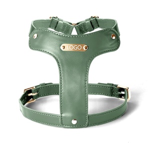 高品質ブランド調節可能な本革ペット猫子犬ハーネス高品質プルなし犬用ハーネスパッド付き小型犬用 - Product Image 1