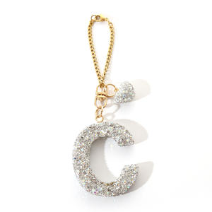 พวงกุญแจแบบปรับได้ ถ้วยกาแฟแบบใช้ซ้ำได้ ประดับด้วยคริสตัล ตัวอักษรภาษาอังกฤษ รูปหัวใจ ลูกบอล ดีไซน์หรูหราทันสมัย - Product Image 5