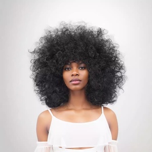 Perruques Courtes Bouclées <span class=keywords><strong>Afro</strong></span> pour Femmes Européennes et Américaines, en Fibre Haute Température, Fabriquées à la Machine, Effet Naturel et Volumineux, Modèle 8029C (OEM & ODM) - Product Image 1