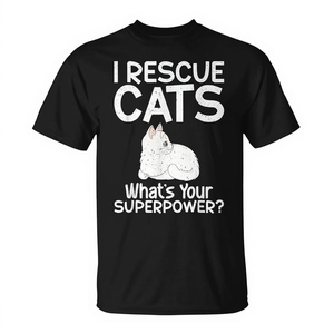 T-shirt I Rescue Cats Whats Your Superpower pour adulte, petit t-shirt de sauvetage pour chat - Product Image 2