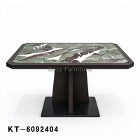 Table rectangulaire moderne en pierre frittée 120x70cm, plateau de table en pierre frittée à motifs décoratifs, table de restaurant, table de café, table à manger
