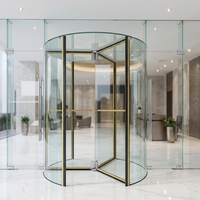 Porte d'entrée automatique moderne à rotation continue en verre : bloque efficacement les courants d'air froids et chauds, réduit la perte d'air conditionné pour les centres commerciaux
