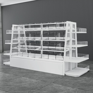 סופרמרקט פלדה חטיף מדפים תצוגת מתכת שחורה עבור חנות & חנות פרחים חנות מתנות חנות פרחים קיר & מתלה עיצוב מתלה - Product Image 4