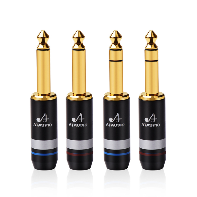 ATAUDIO HiFi 6.5mm Mono Stereo Earphone Plug 6.35mm 6.5mm Audio Jack Connector for 8mm Max Cable Hifi Accessories & Parts