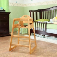 Chaise haute en bois massif naturel, pour Restaurant ou maison