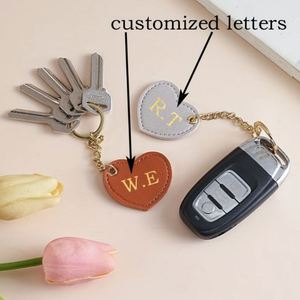 Colorful PU Leather Cute Women Heart Shaped Pendants Love Keychain Holder Stylish <b>Key</b> <b>Rings</b> <b>Bag</b> Accessory for GIfts - Product Image 6