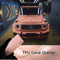 Film de protection de carrosserie automobile en TPU personnalisé 1,52*3m, film de protection PPF changeant de couleur, orange corail satiné, métal liquide, protection contre les UV à 95% / IR à 90%