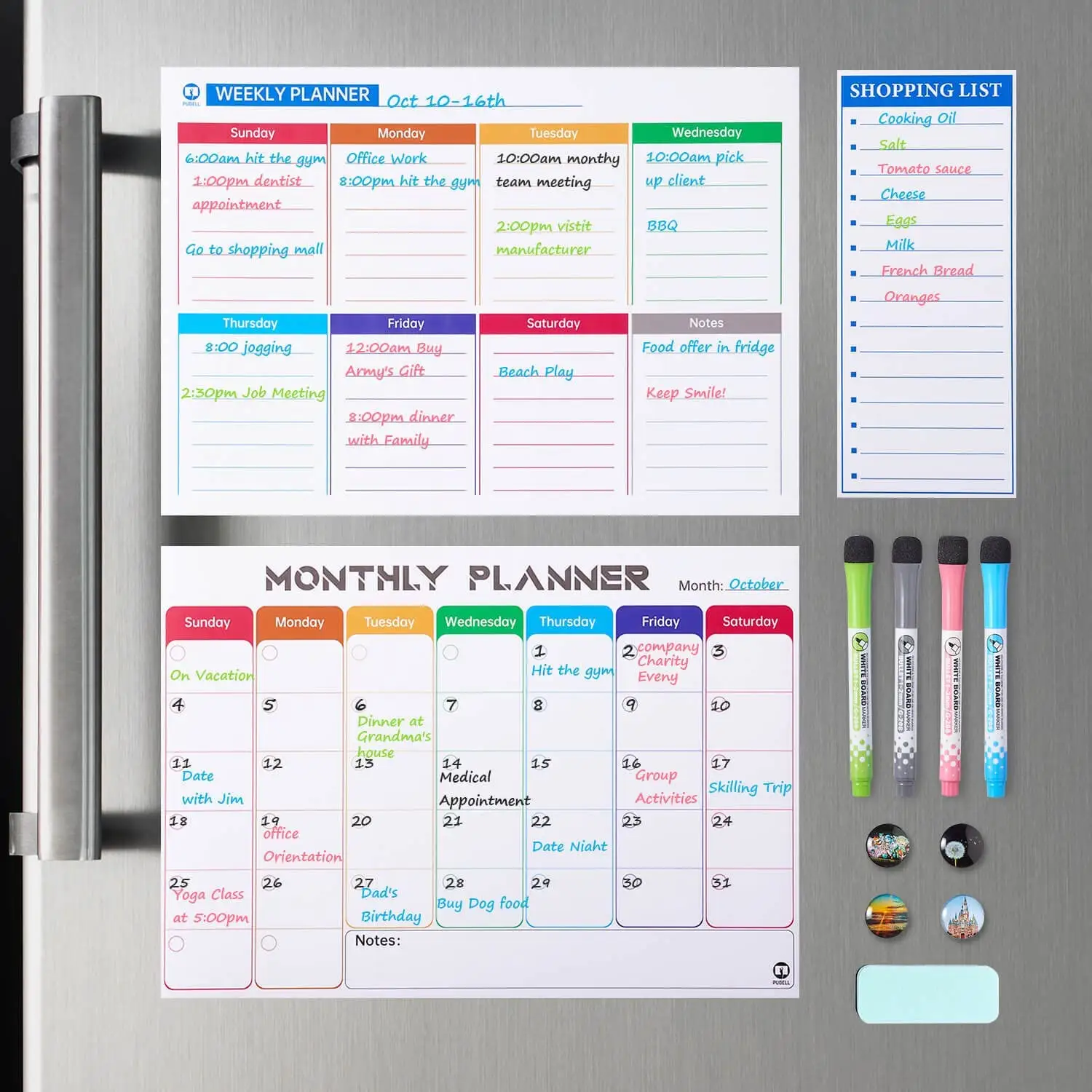 Aangepaste Droog Uitwissen Magnetische Kalender Verwijderbare Whiteboard Planner Koelkastmagneet Flexibele Dagelijkse Wekelijkse Huisdier Grote Maandelijkse Stickers