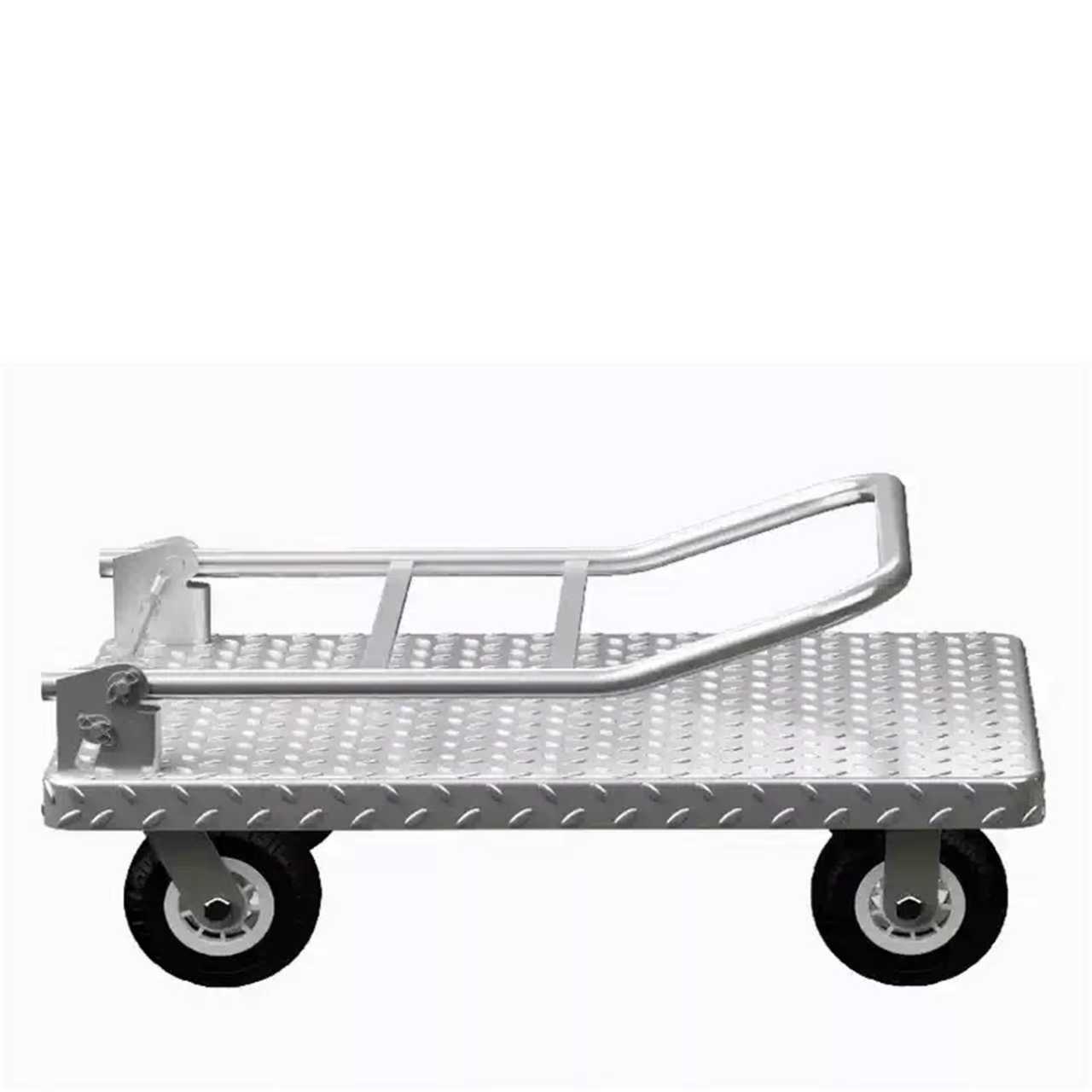 Multi Function Hand Push Loading Weight Cargo Warehouse Cart Transportation Flat Transport Vehicle