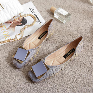 Sh12272a scarpe basse da donna 2023 Casual Fashion Slip-on <span class=keywords><strong>ballerine</strong></span> Patent Ladies primavera autunno calzature con fibbia in metallo - Product Image 2