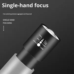 Có Thể Sạc Lại <span class=keywords><strong>LED</strong></span> Zoomable Đèn Pin Ánh Sáng Mạnh Mẽ USB Sạc Hợp Kim Nhôm Cho Điện Thoại Di Động Điện Thoại Ngoài Trời Làm Việc Tìm Kiếm Ánh Sáng - Product Image 3