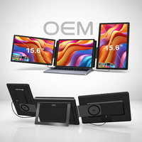 Moniteur Portable Professionnel 15,6 Pouces à Double Écran, Interface USB-C, Angle de Vision Complet 178°, pour Ordinateur Portable, PC, Téléphone Mobile et Console de Jeu