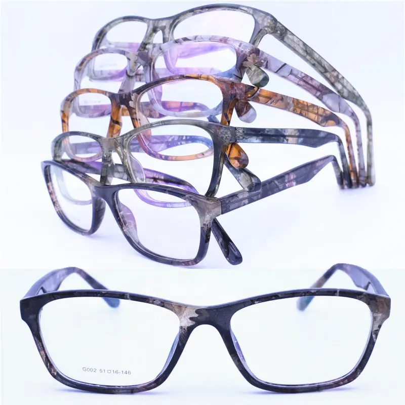 Trendy Injection acetate square optical glasses frame with tie die pattern printing crystal colorful eyeglasses for unisex G02
