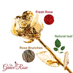 แจกันตกแต่งดอกกุหลาบทองคำทำมือ ของตกแต่งโต๊ะหรูหรา เป็นมิตรกับสิ่งแวดล้อม ดอกไม้แห้ง ของขวัญวันพ่อ วันฮาโลวีน สำหรับบ้านและสำนักงาน - Product Image 3