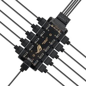 Adaptateur de câble d'extension <span class=keywords><strong>RGB</strong></span> LED 5V 3 broches 10 ports avec alimentation SATA 3 broches ARGB avec boîtier - Product Image 2