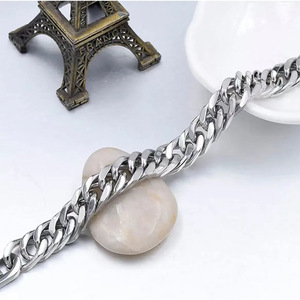 Wholesale Fashion Hiphop Stainless Steel Bracelet Big Heavy Men's Chunky Miami Cuban Link <b>Chain</b> Bracelet for Men - Product Image 2
