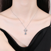 Collier pendentif croix iris en argent sterling S925 pour femme, plaqué or, avec moissanite de 1 carat de haute qualité couleur D