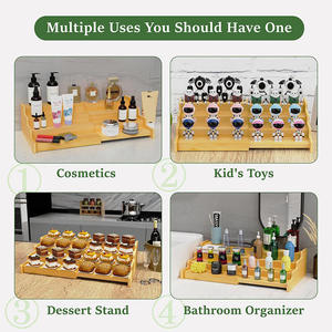 Organizador de Especias Expandible de Bambú de 3 Niveles Ajustables para Armario de Cocina - Product Image 2