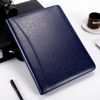 Carpeta de archivos de caja de cartera de negocios A4 de cuero PU con logotipo personalizado 2025 con bolsillos para portapapeles diseño elegante