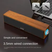Altavoz Bluetooth Retro Portátil de Madera con Cable para TV y Computadora, Sonido Estéreo 360 HIFI, Altavoz Doble con Bajos Potentes, Altavoz de Pared/Escritorio